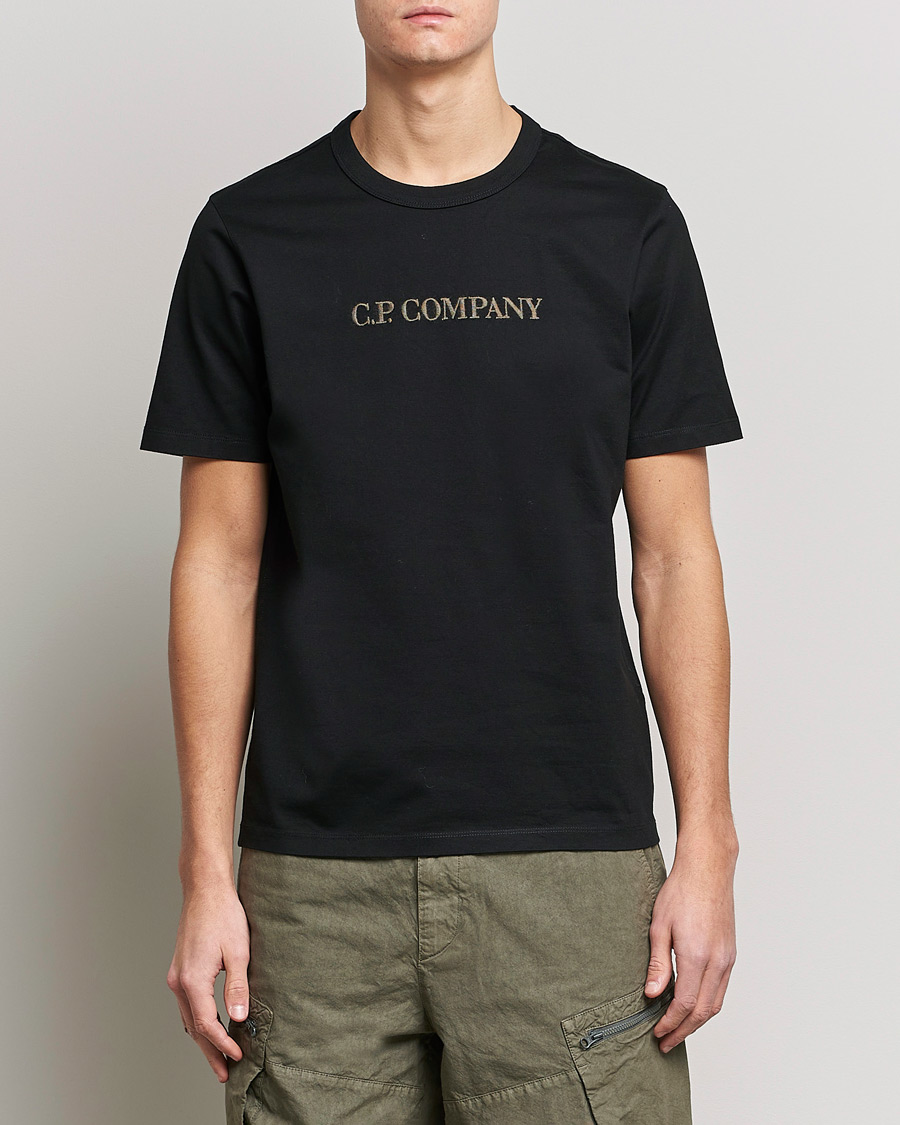Herren | T-Shirts | C.P. Company | Heavy Mercerized Cotton Logo Tee Black