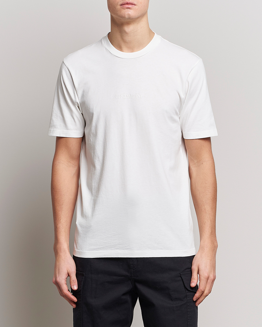 Herren | T-Shirts | C.P. Company | Garment Dyed Jersey Printed T-Shirt White