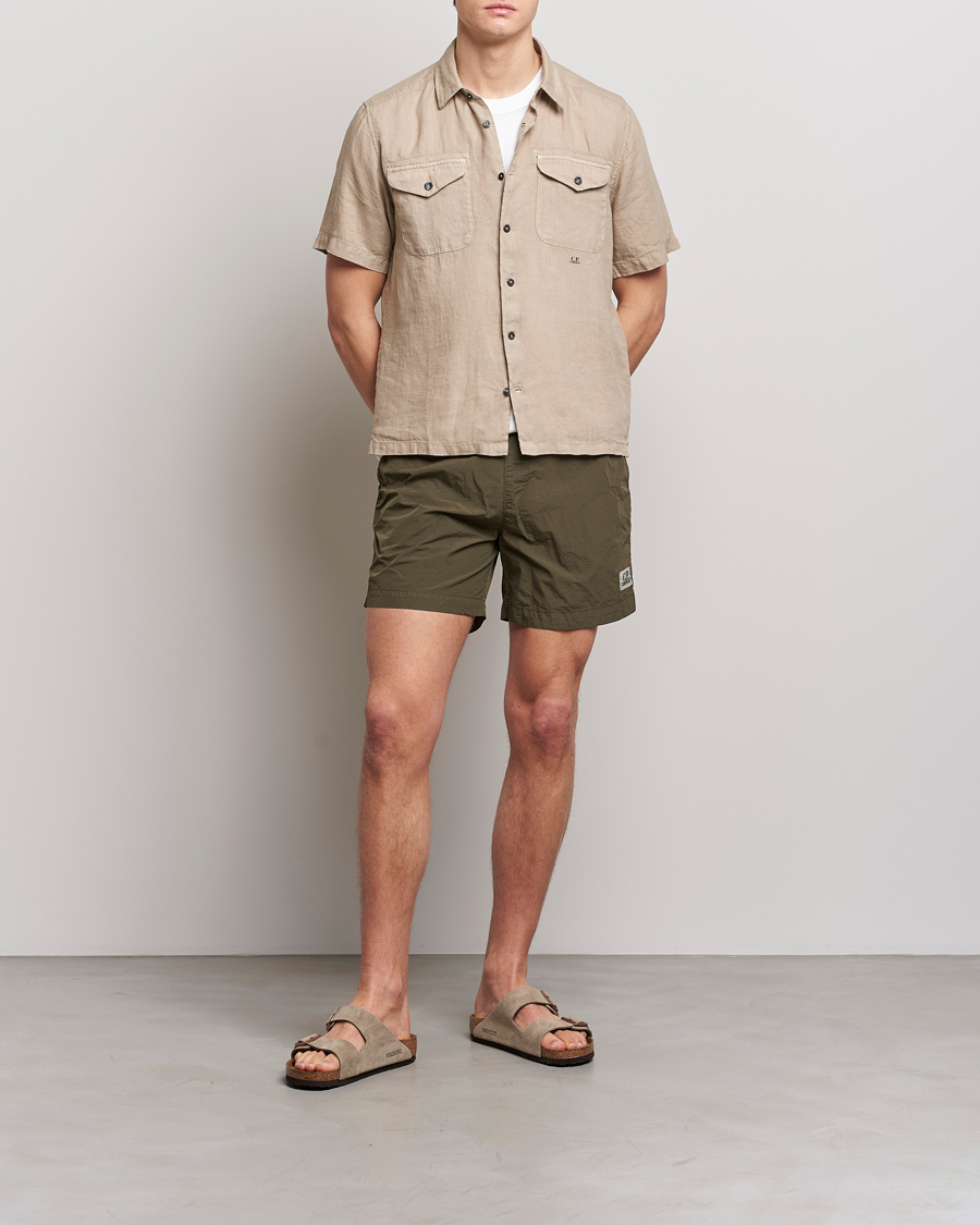 Herren | Badehosen | C.P. Company | Flatt Nylon Garment Dyed Swimshorts Olive