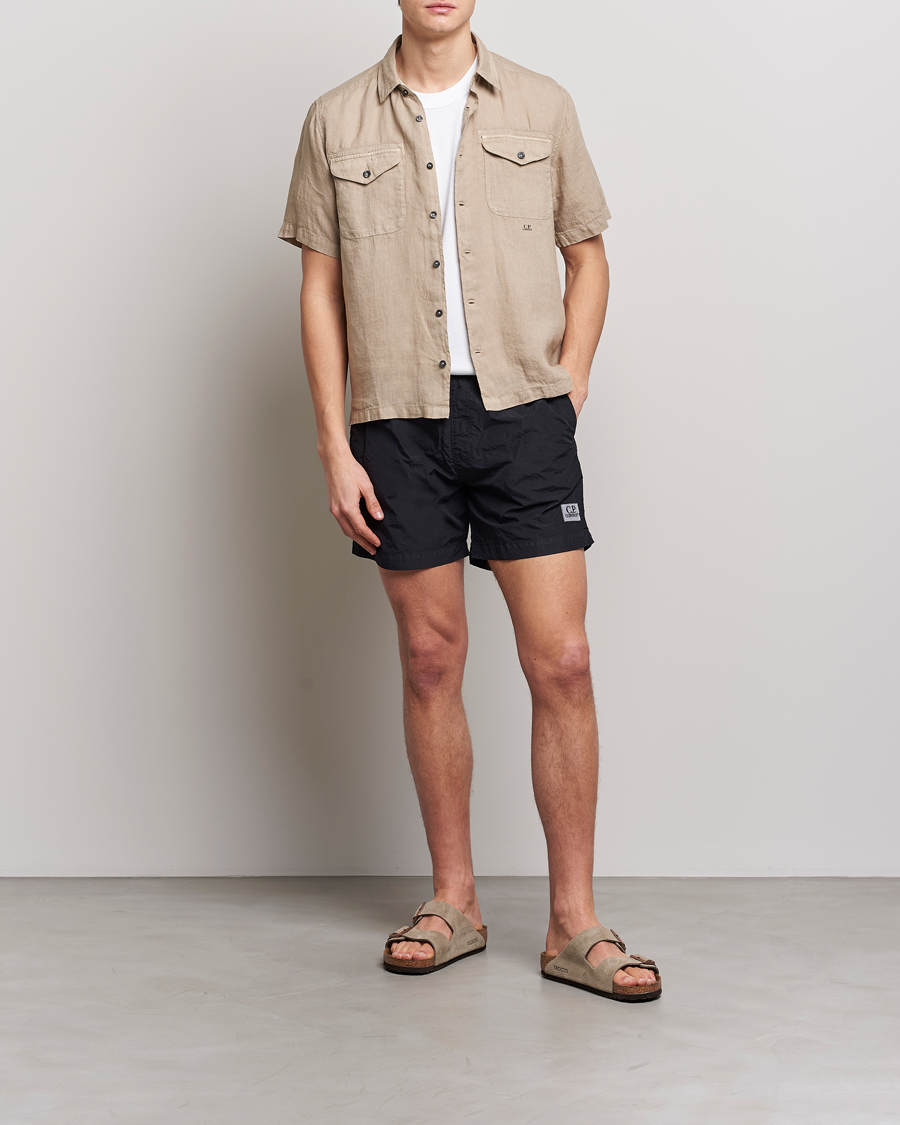 Herren | Badehosen | C.P. Company | Flatt Nylon Garment Dyed Swimshorts Black