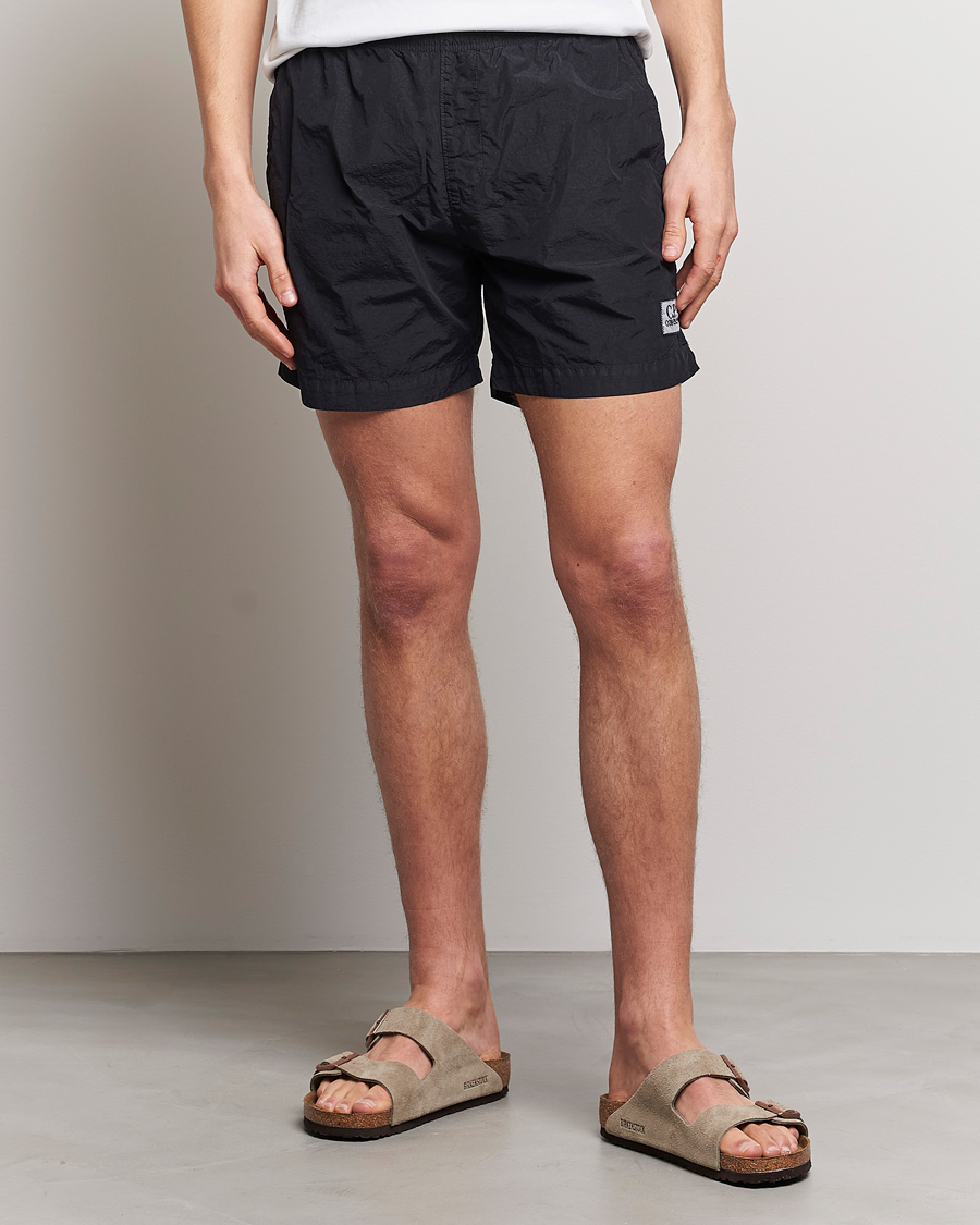 Herren | Badehosen | C.P. Company | Flatt Nylon Garment Dyed Swimshorts Black