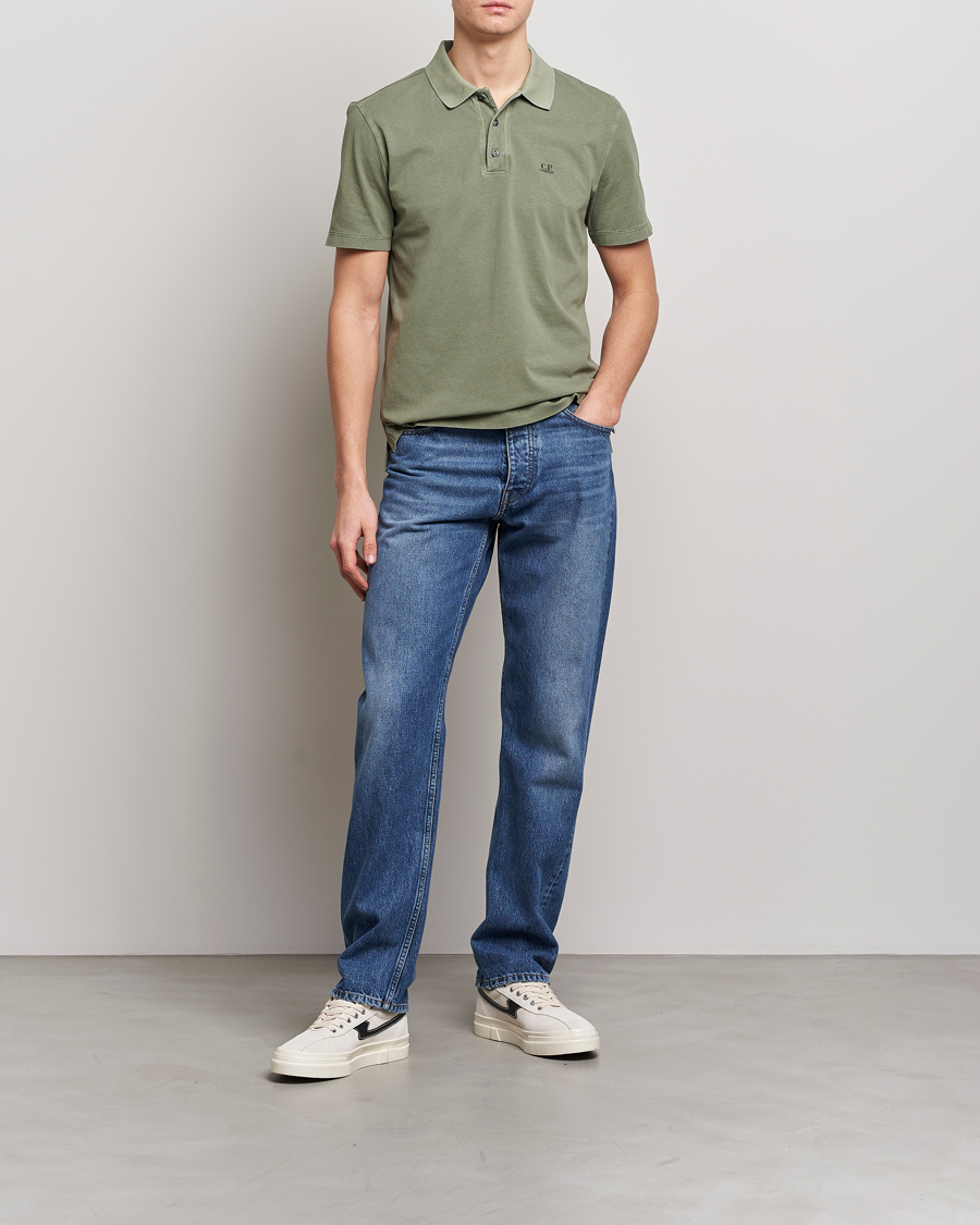 Herren | Poloshirts | C.P. Company | Old Dyed Cotton Jersey Polo Olive