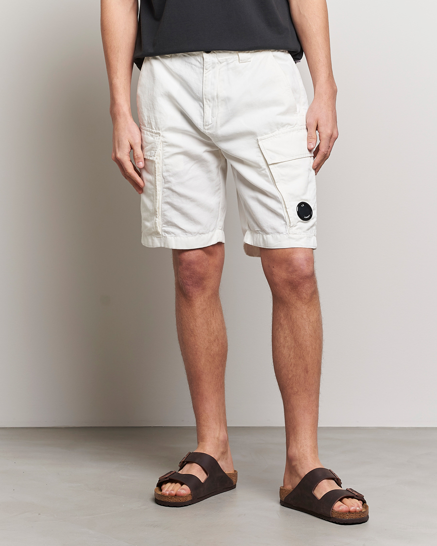 Herren | Shorts | C.P. Company | Cotton/Linen Cargo Shorts White