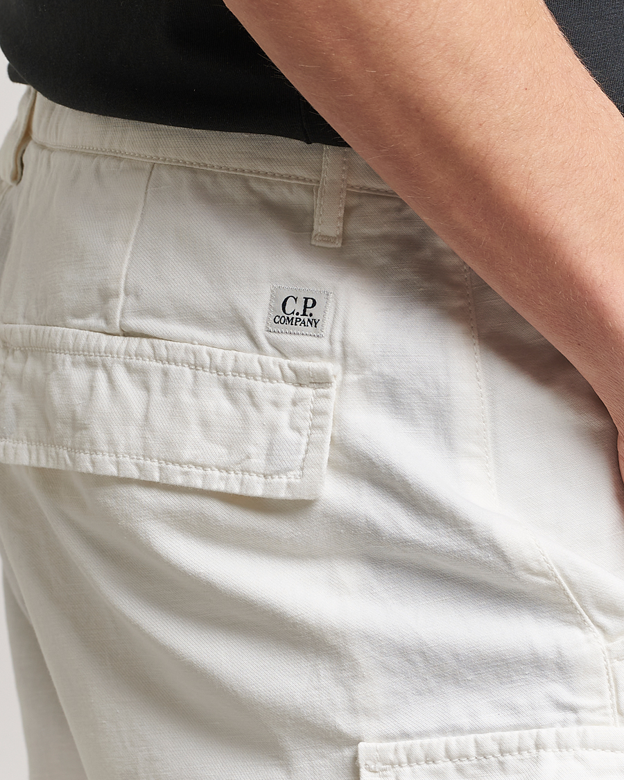 Herren | Shorts | C.P. Company | Cotton/Linen Cargo Shorts White