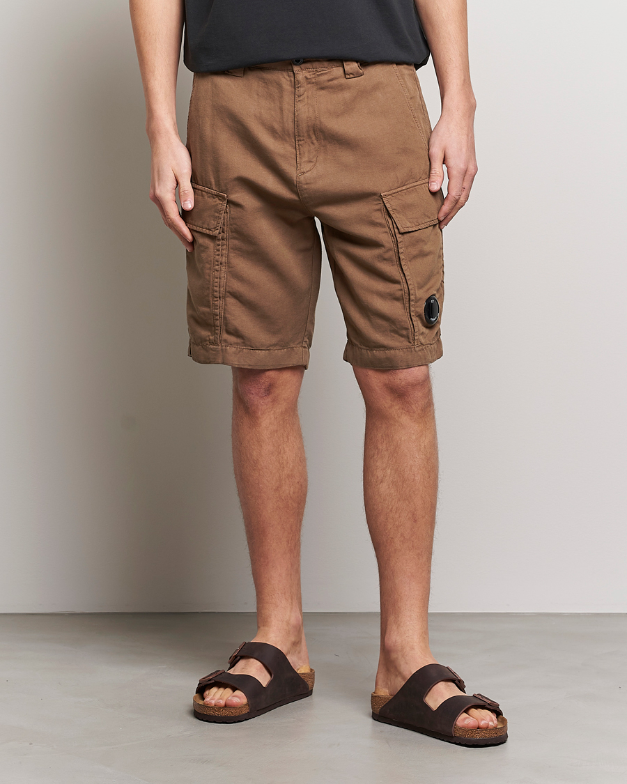 Herren | Shorts | C.P. Company | Cotton/Linen Cargo Shorts Taupe