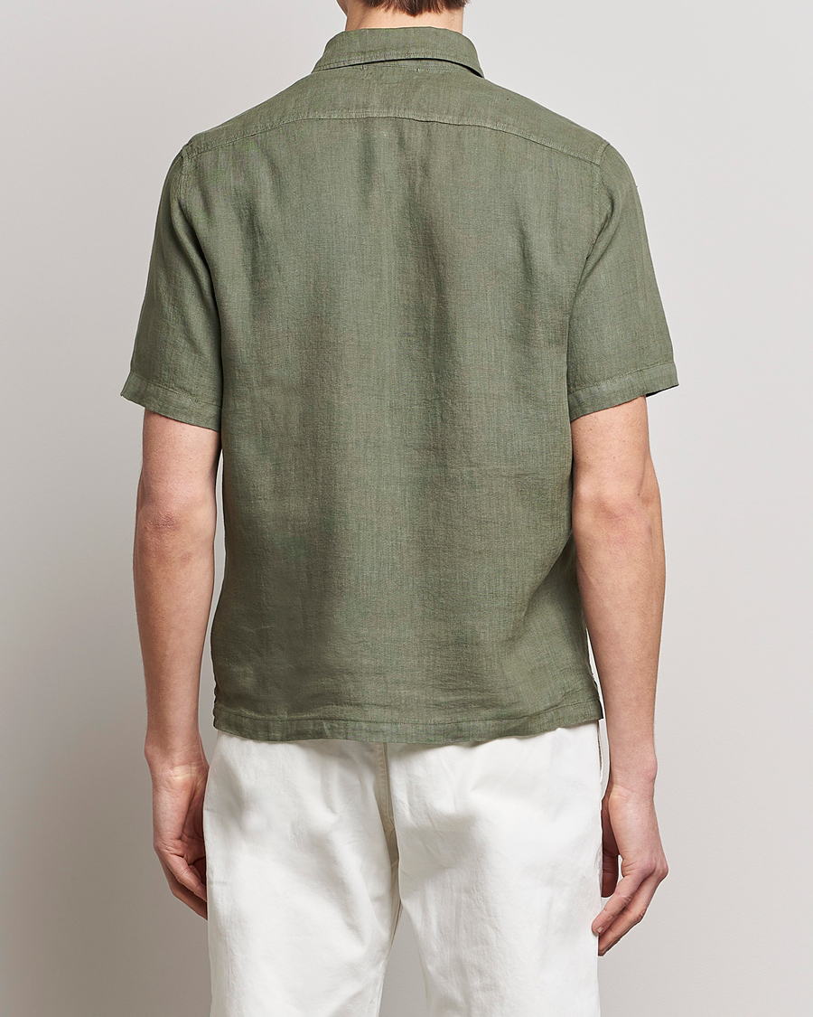 Herren | Hemden | C.P. Company | Short Sleeve Pocket Linen Shirt Olive