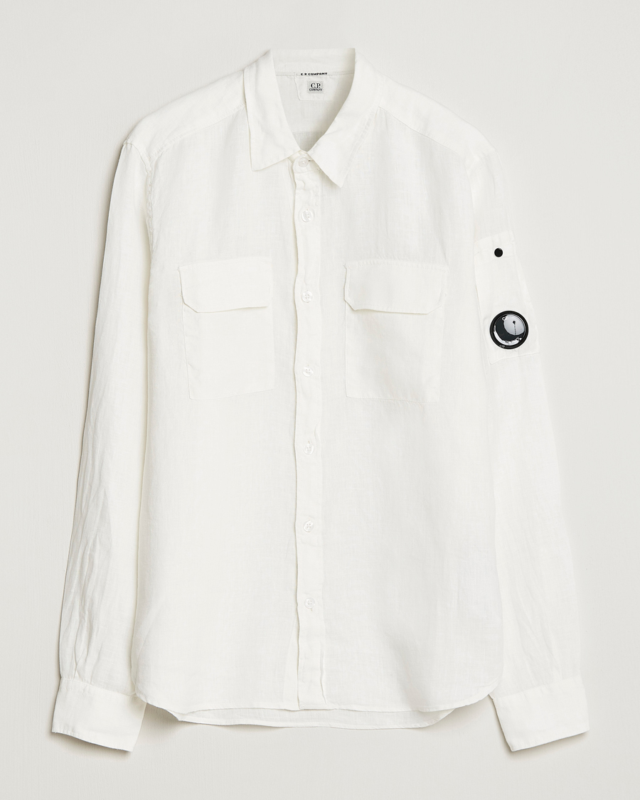 Herren | Hemden | C.P. Company | Long Sleeve Linen Shirt White