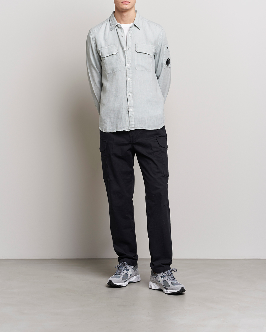 Herren | Hemden | C.P. Company | Long Sleeve Linen Shirt Ocean