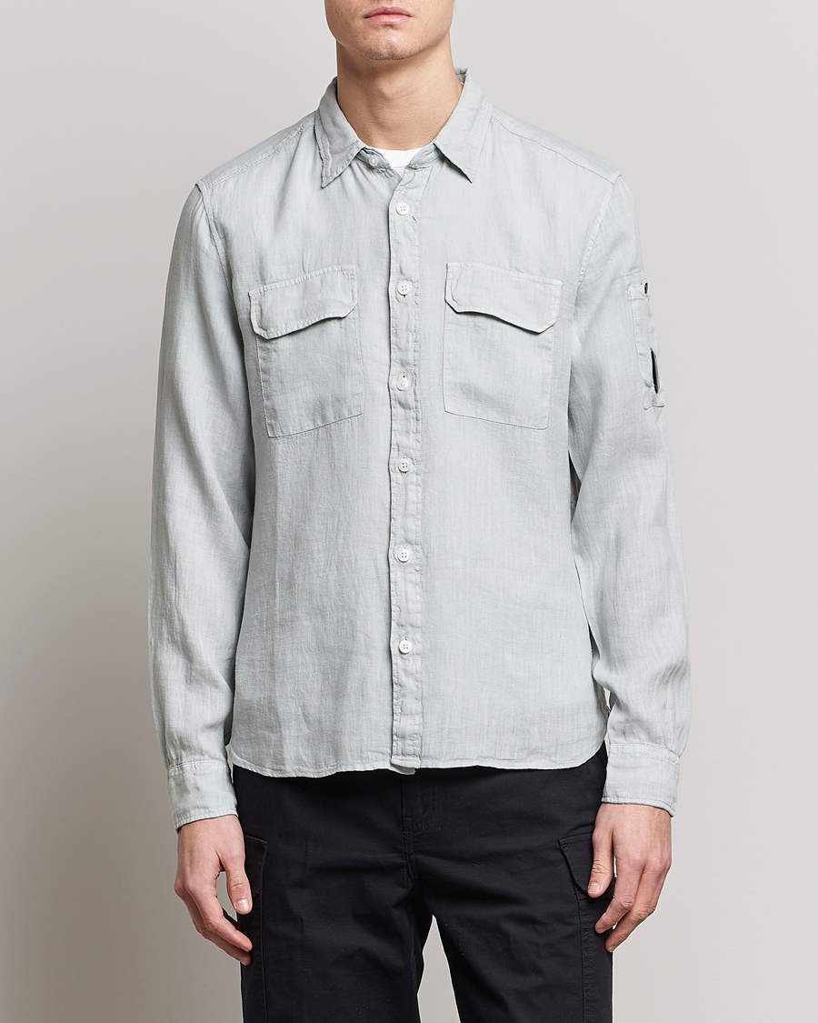 Herren | Hemden | C.P. Company | Long Sleeve Linen Shirt Ocean