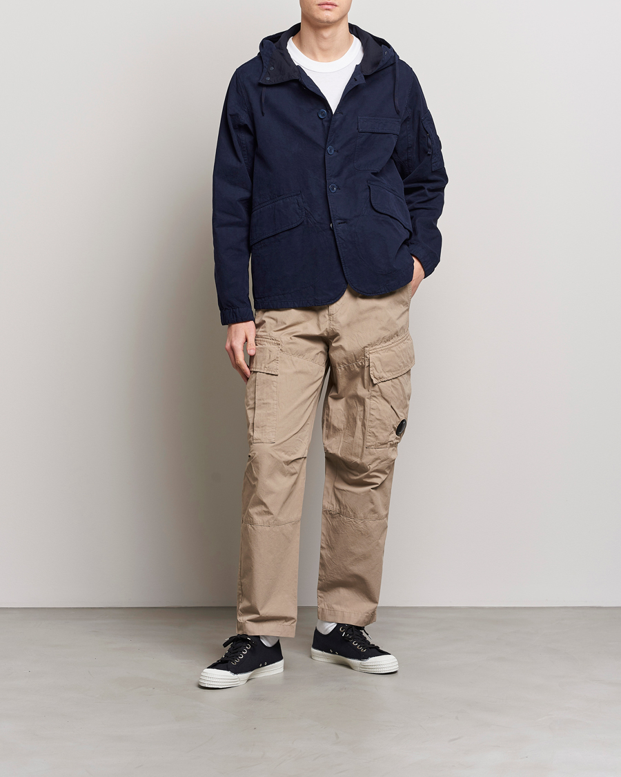 Herren | Jacken | C.P. Company | MAIS-B Canvas Weave Garment Dyed Jacket Navy