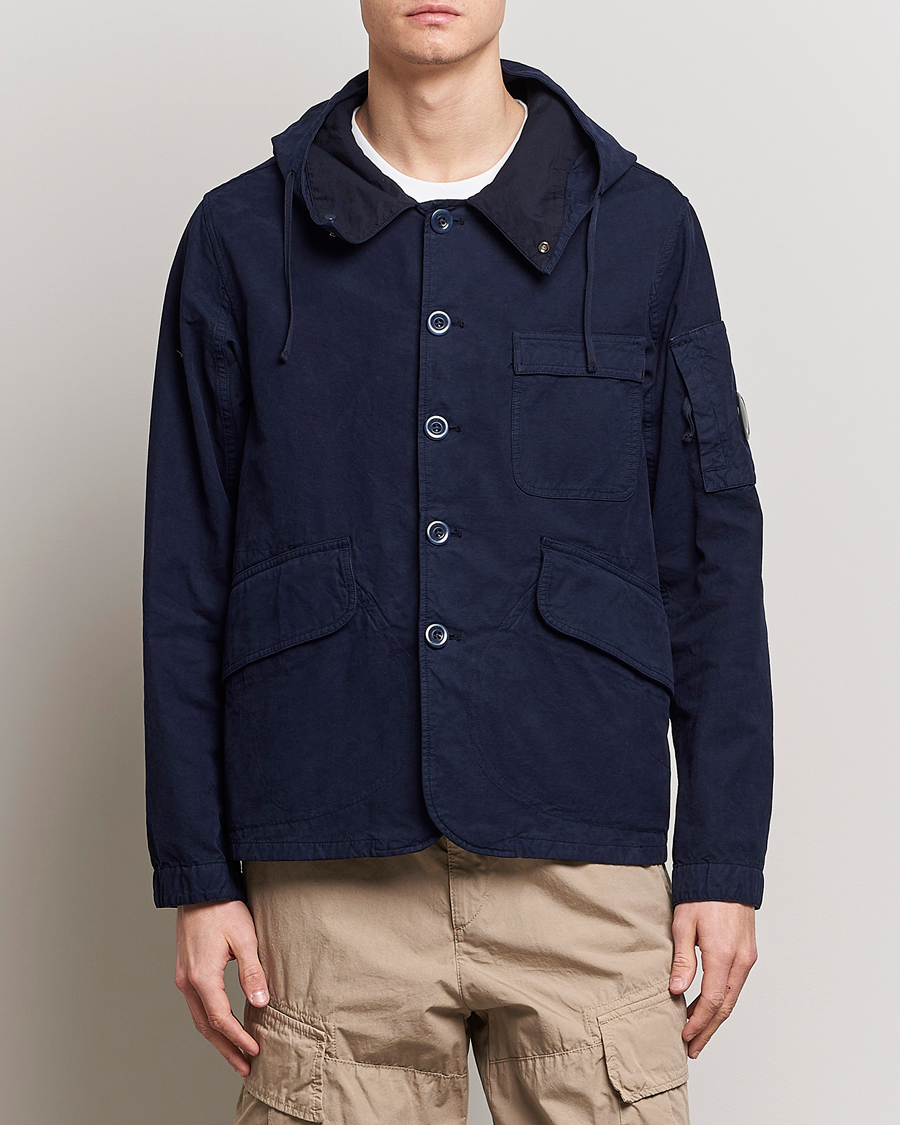 Herren | Jacken | C.P. Company | MAIS-B Canvas Weave Garment Dyed Jacket Navy