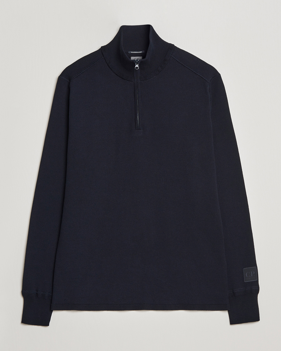 Herren | Pullover | C.P. Company | Metropolis Cotton Crepe Half Zip Navy