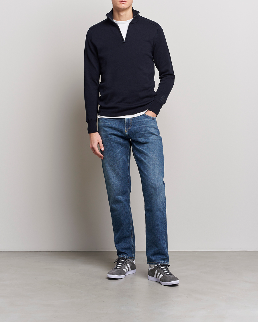 Herren | Pullover | C.P. Company | Metropolis Cotton Crepe Half Zip Navy