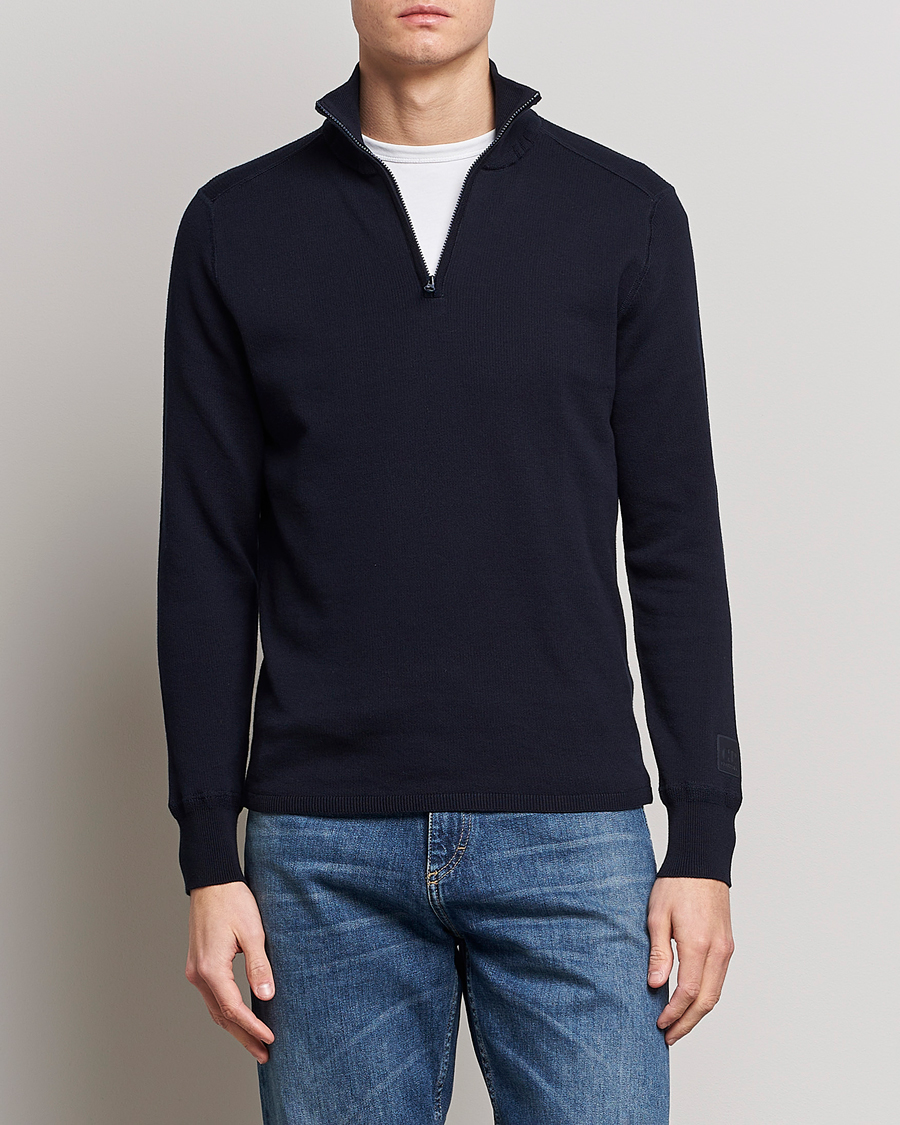 Herren | Pullover | C.P. Company | Metropolis Cotton Crepe Half Zip Navy