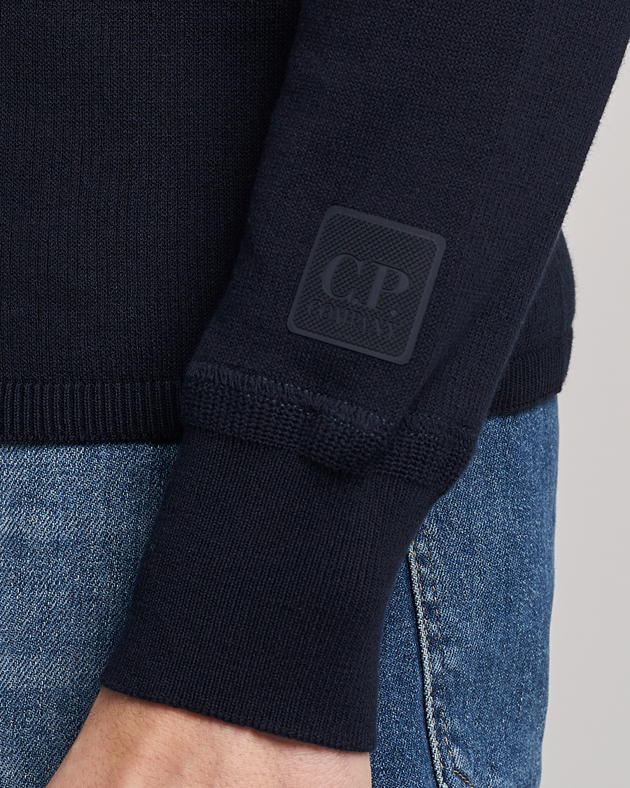 Herren | Pullover | C.P. Company | Metropolis Cotton Crepe Half Zip Navy