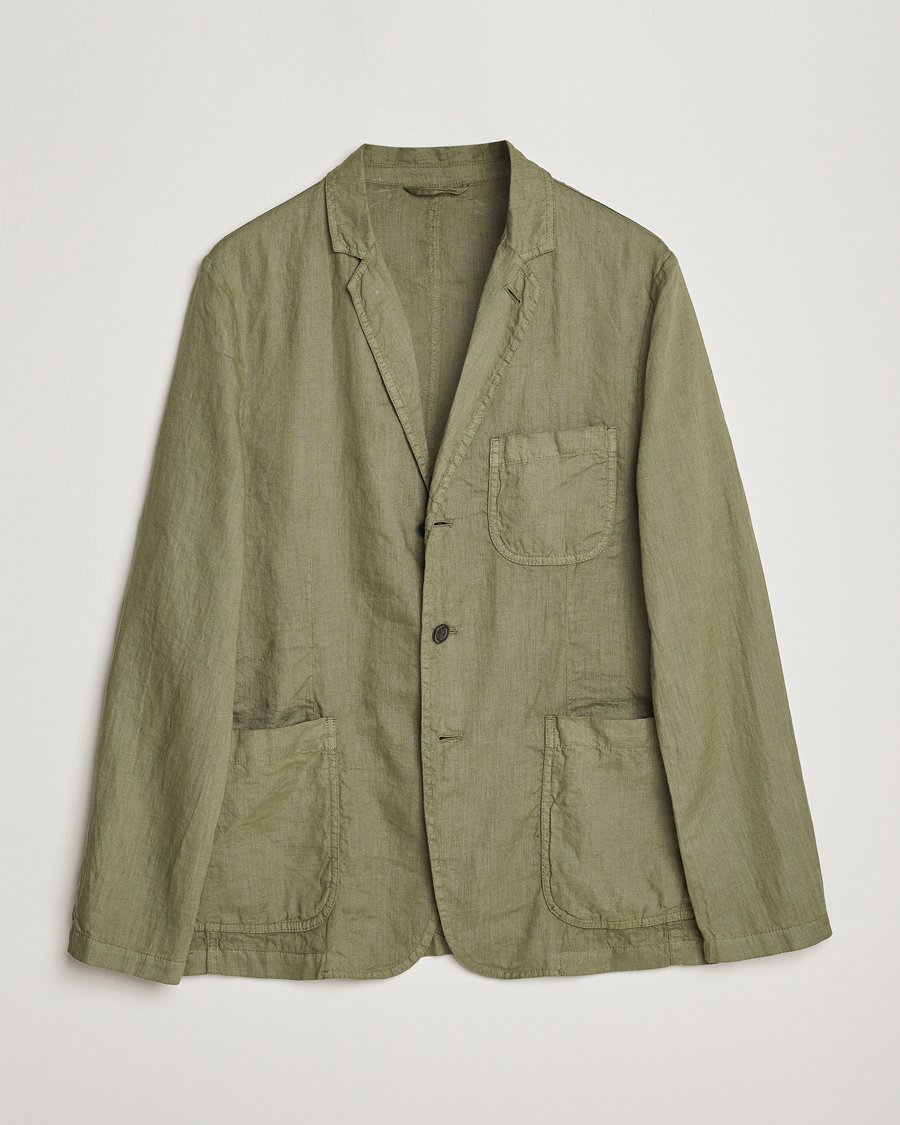 Herren | Sakkos | Aspesi | Samuraki Linen Blazer Army Green