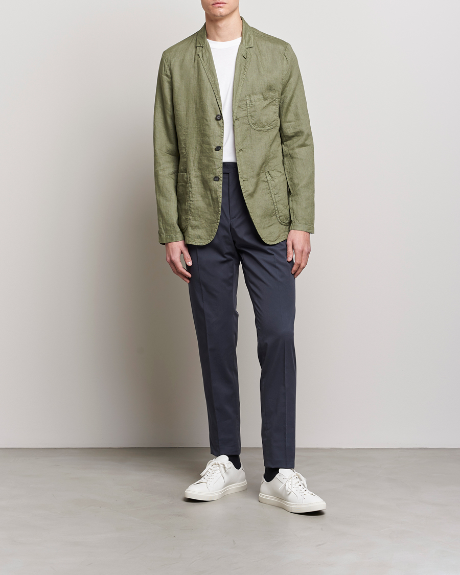 Herren | Sakkos | Aspesi | Samuraki Linen Blazer Army Green