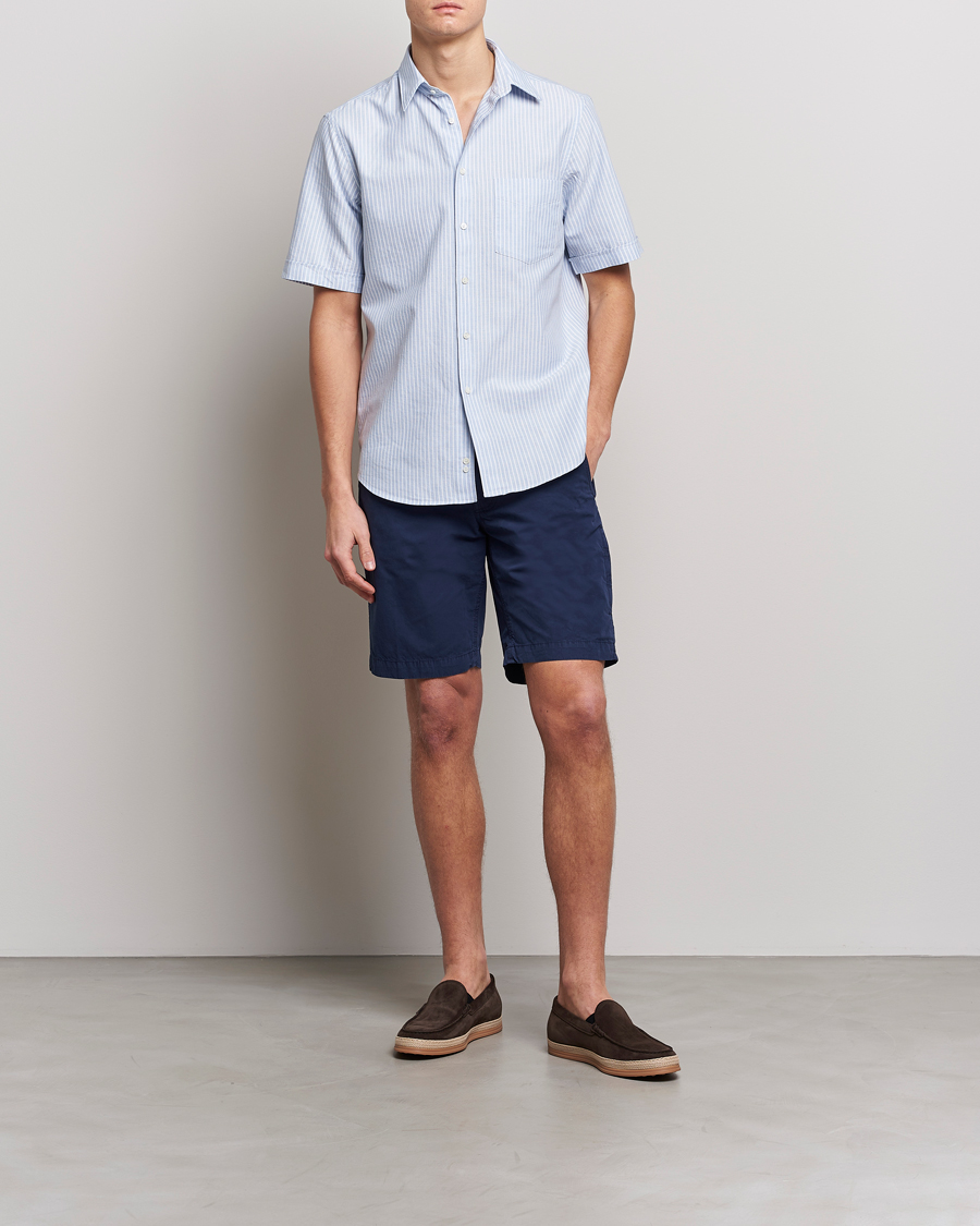 Herren | Hemden | Aspesi | Striped Oxford Camp Shirt Light Blue