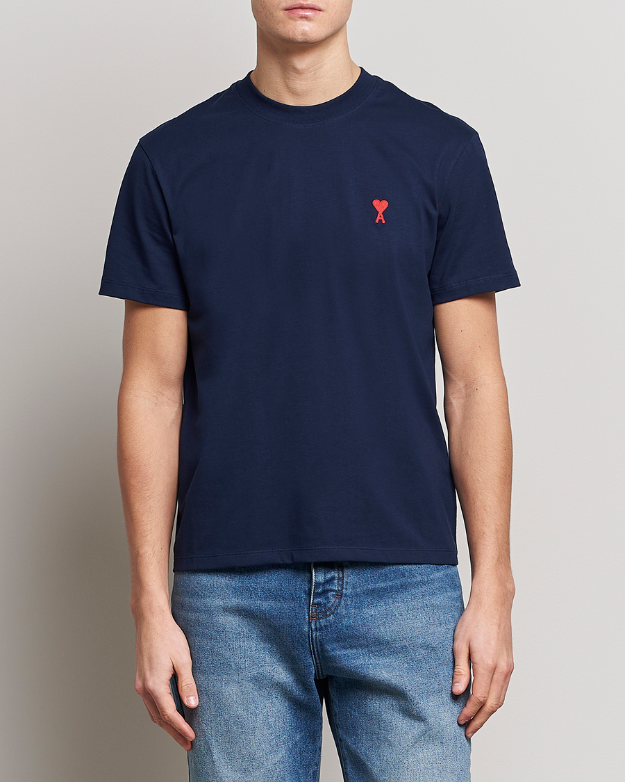 Herren | T-Shirts | AMI | Heart Logo T-Shirt Navy