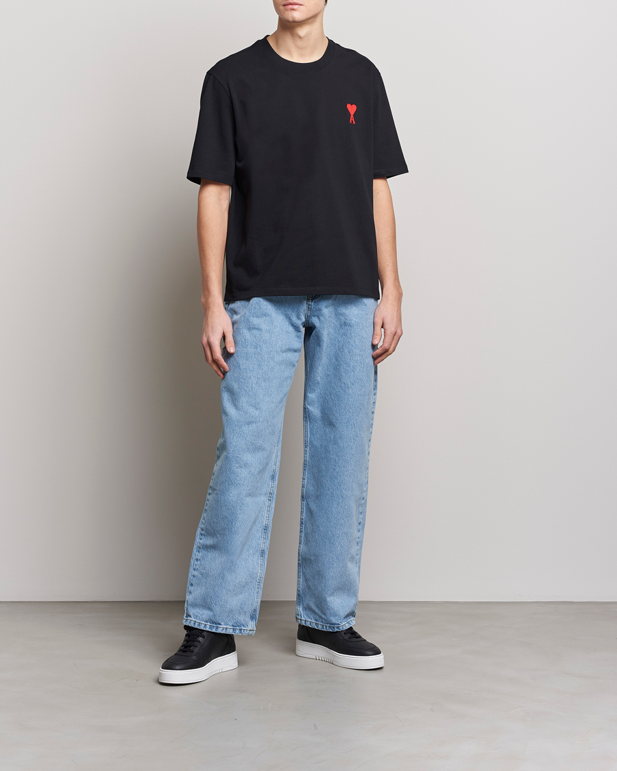 Herren | T-Shirts | AMI | Big Heart Short Sleeve T-Shirt Black