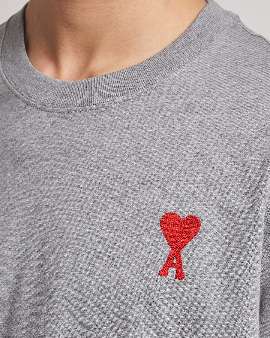 Herren | T-Shirts | AMI | Big Heart Short Sleeve T-Shirt Heather Grey