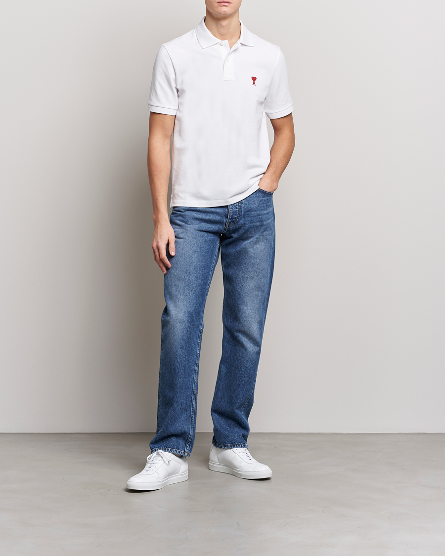 Herren | Poloshirts | AMI | Heart Logo Piquet Polo White