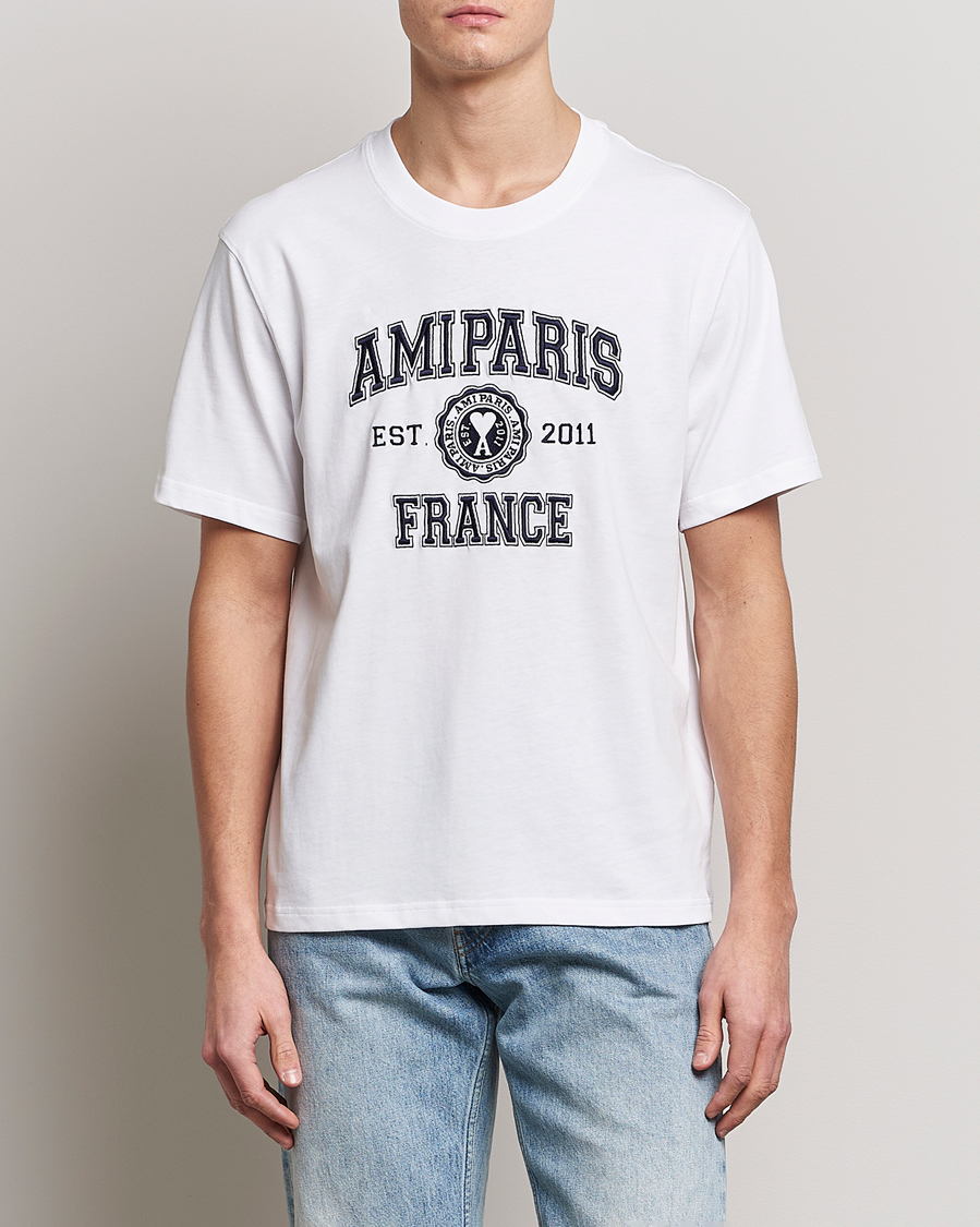 Herren | T-Shirts | AMI | Paris College T-Shirt White