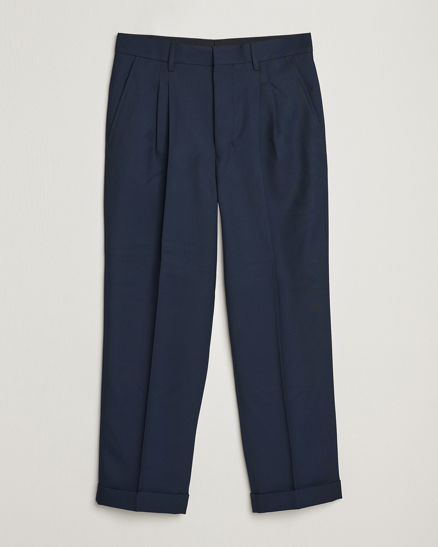 Herren | Hosen | AMI | Wool Carrot Fit Trousers Navy
