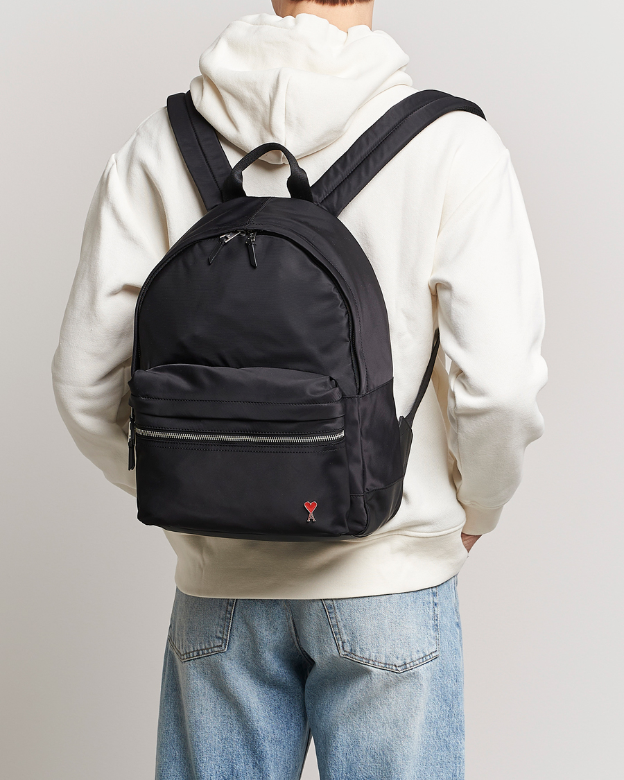 Herren | AMI Heart Logo Backpack Black | AMI | Heart Logo Backpack Black