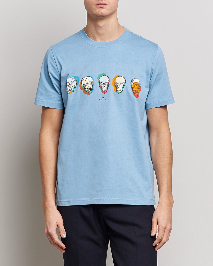 Herren | T-Shirts | PS Paul Smith | Organic Cotton Skull T-Shirt Light Blue