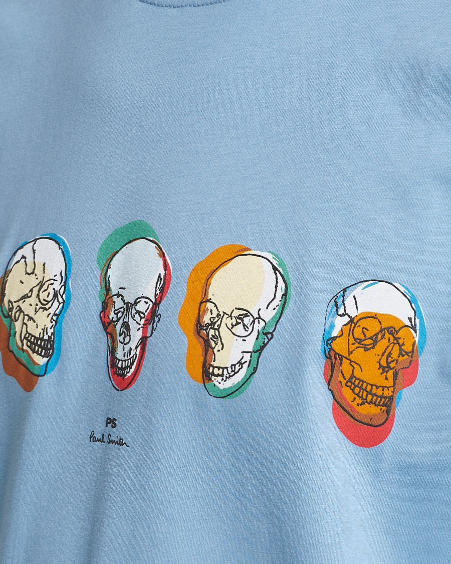Herren | T-Shirts | PS Paul Smith | Organic Cotton Skull T-Shirt Light Blue