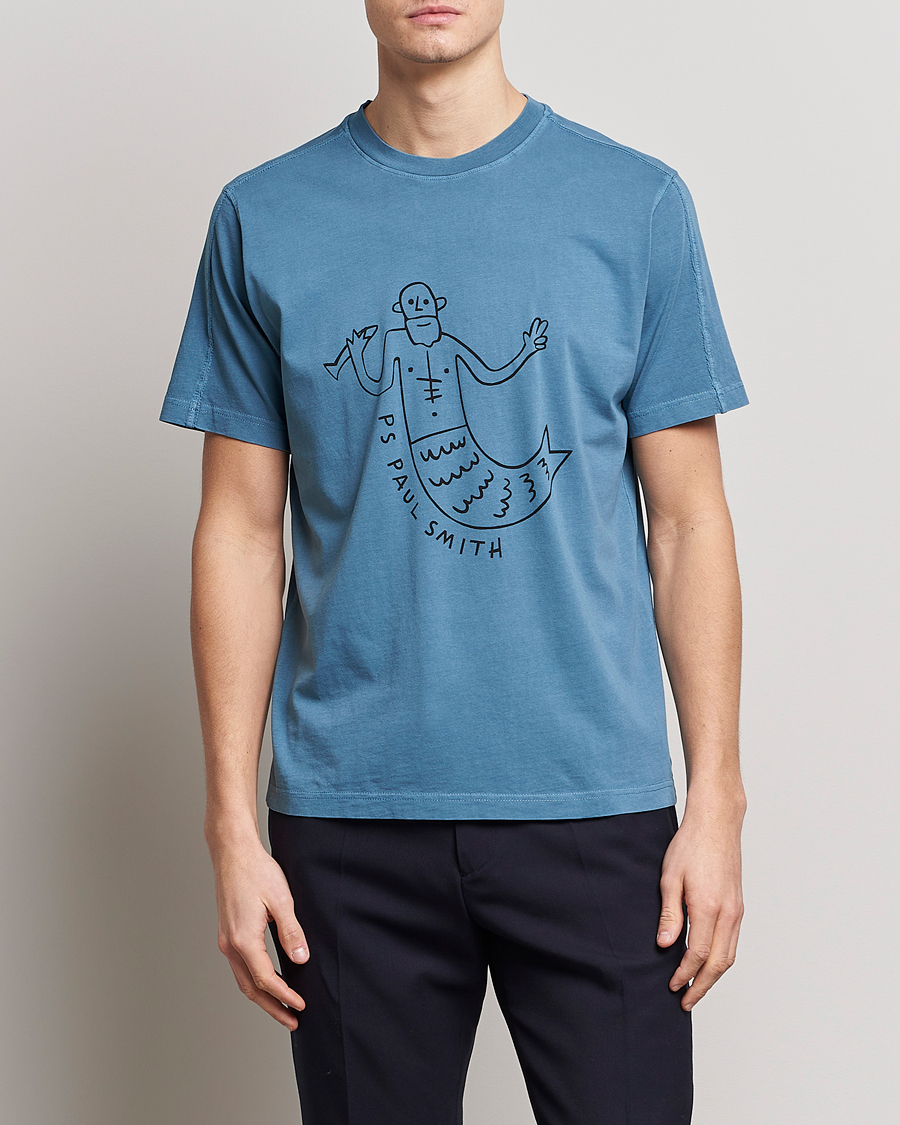 Herren | T-Shirts | PS Paul Smith | Organic Cotton Manmaid T-Shirt Blue