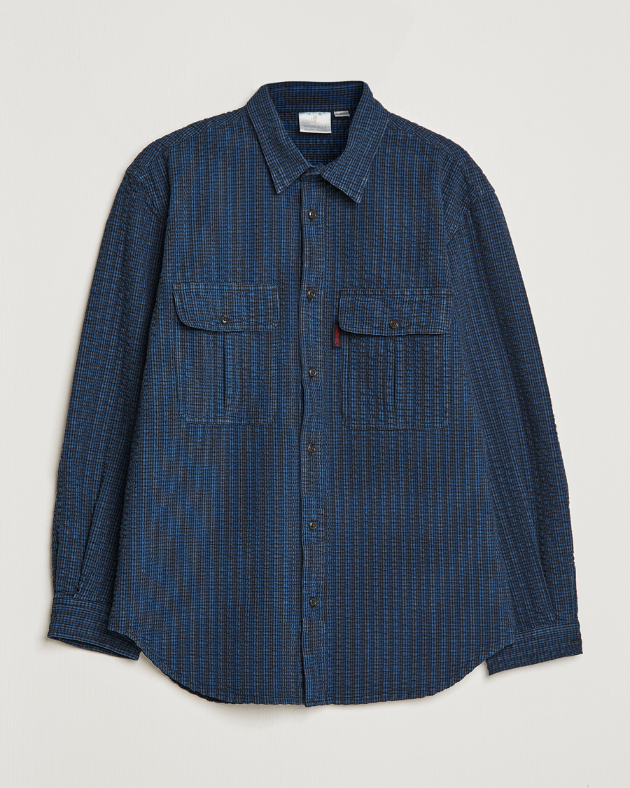 Herren | Hemden | Gramicci | Garment Dyed Seersucker Canyon Shirt Royal Blue