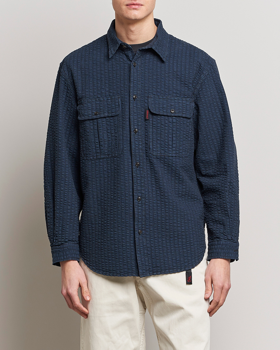 Herren | Hemden | Gramicci | Garment Dyed Seersucker Canyon Shirt Royal Blue