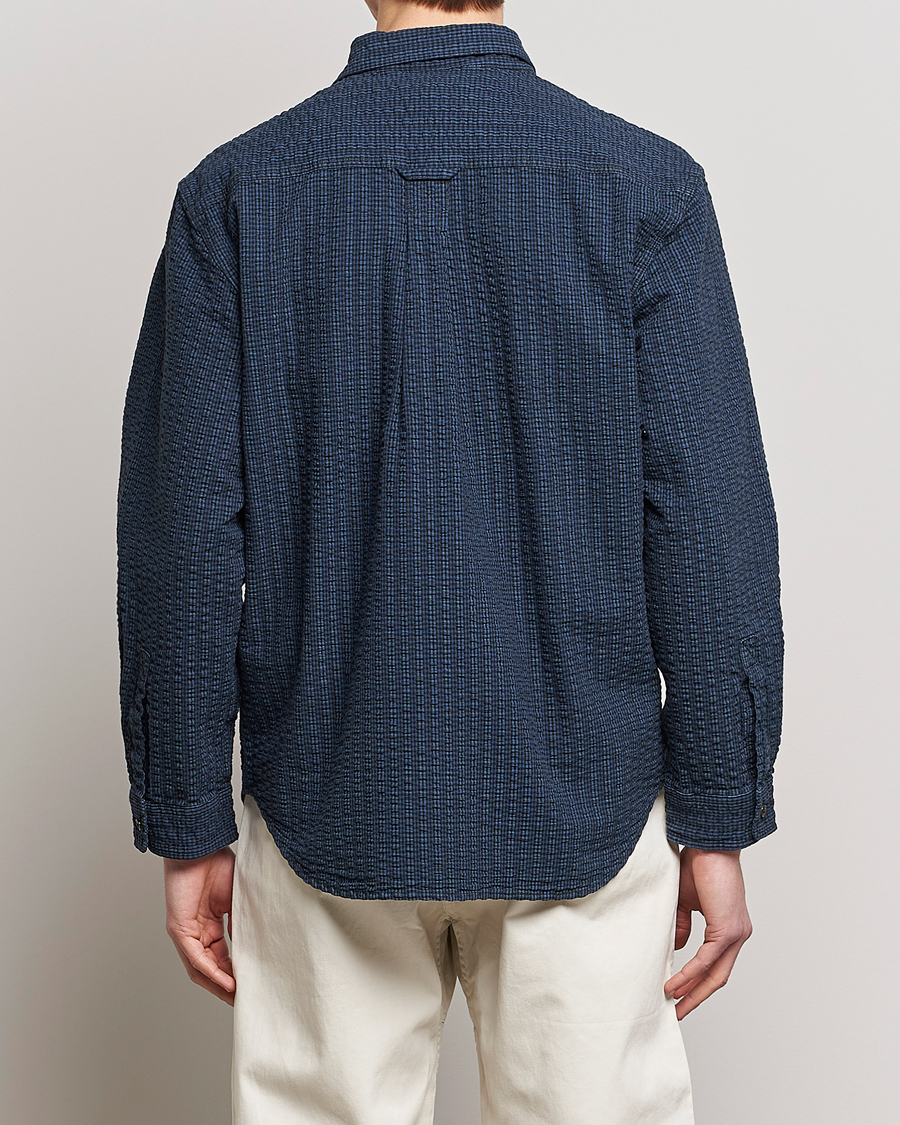 Herren | Hemden | Gramicci | Garment Dyed Seersucker Canyon Shirt Royal Blue