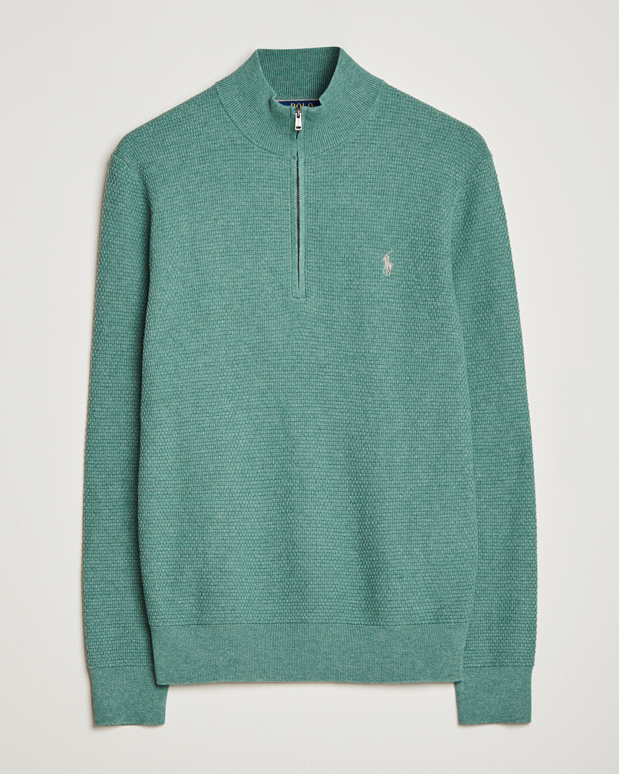 Herren | Pullover | Polo Ralph Lauren Golf | Cotton Jersey Half Zip Green Heather