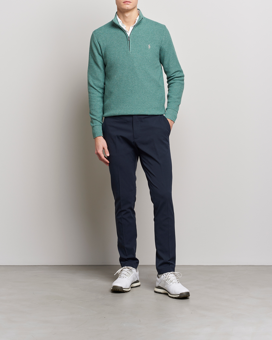 Herren | Pullover | Polo Ralph Lauren Golf | Cotton Jersey Half Zip Green Heather