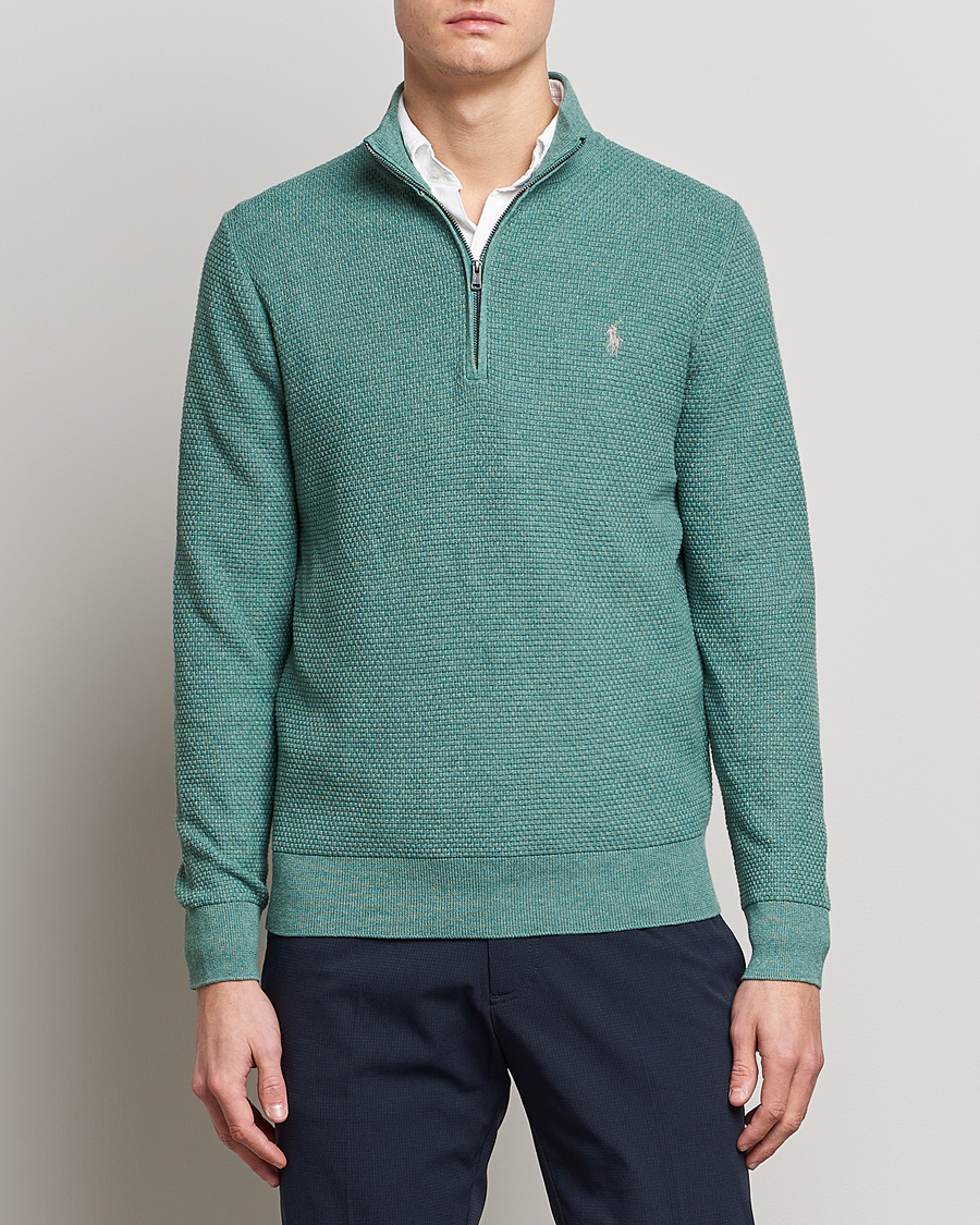 Herren | Pullover | Polo Ralph Lauren Golf | Cotton Jersey Half Zip Green Heather