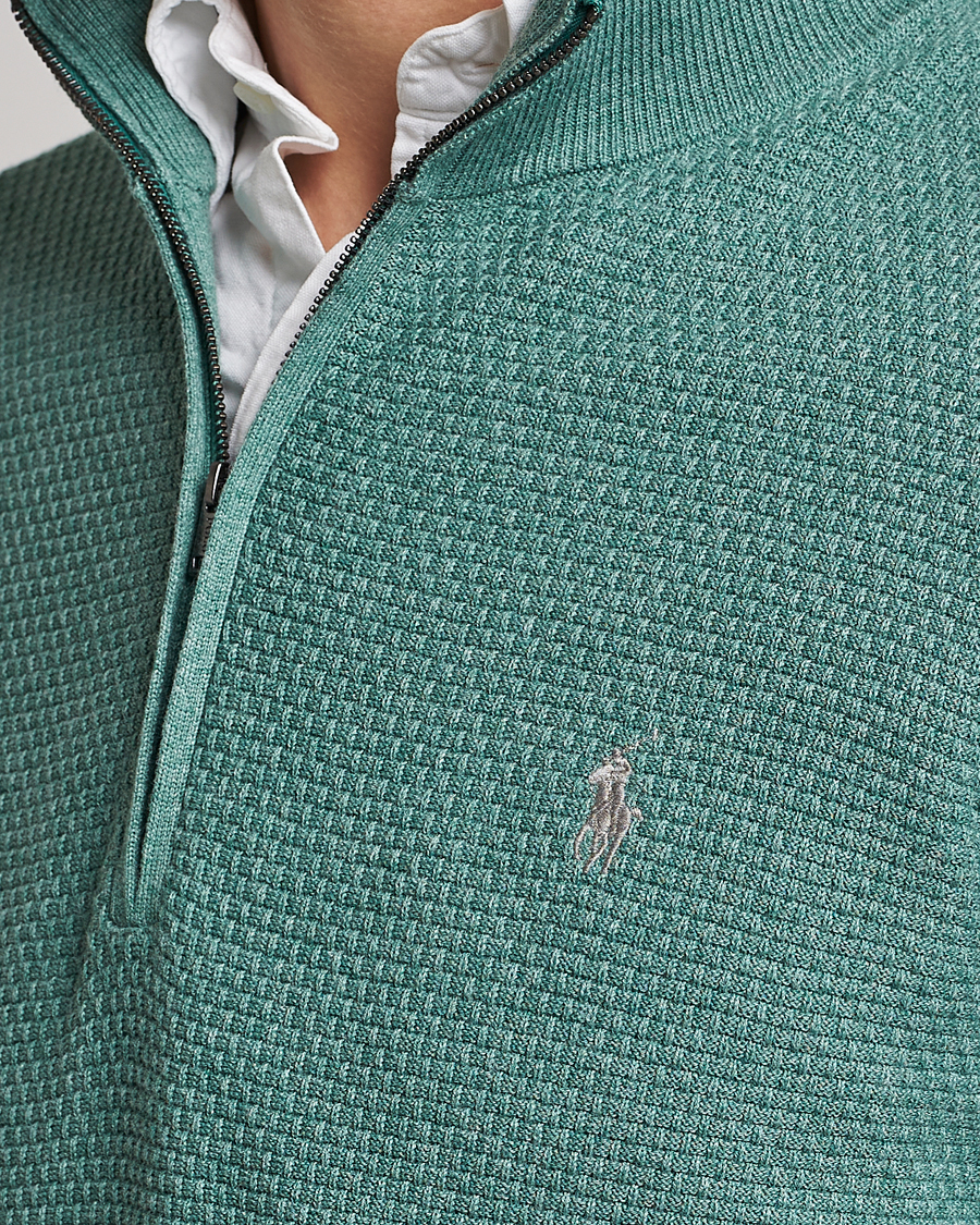 Herren | Pullover | Polo Ralph Lauren Golf | Cotton Jersey Half Zip Green Heather