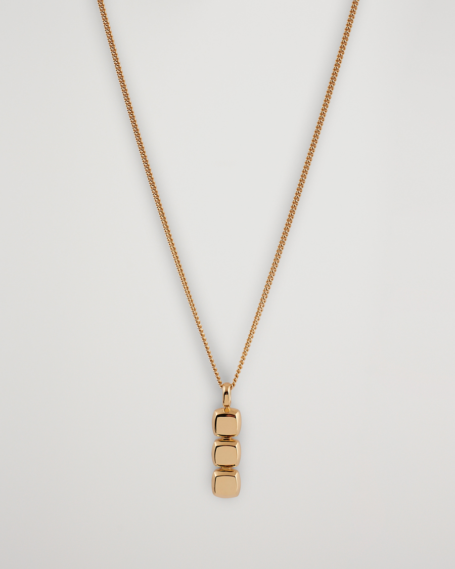 Herren | Tom Wood Mini Cushion Pendant Necklace Gold | Tom Wood | Mini Cushion Pendant Necklace Gold