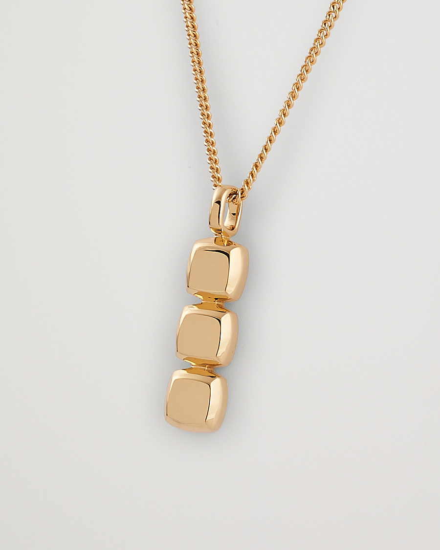 Herren | Tom Wood Mini Cushion Pendant Necklace Gold | Tom Wood | Mini Cushion Pendant Necklace Gold