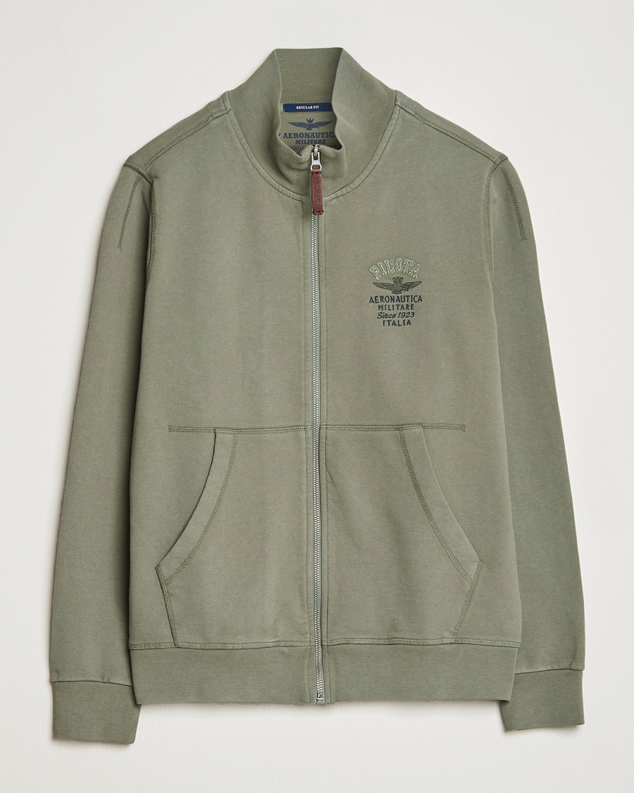 Herren | Pullover | Aeronautica Militare | Full Zip Sweater Green