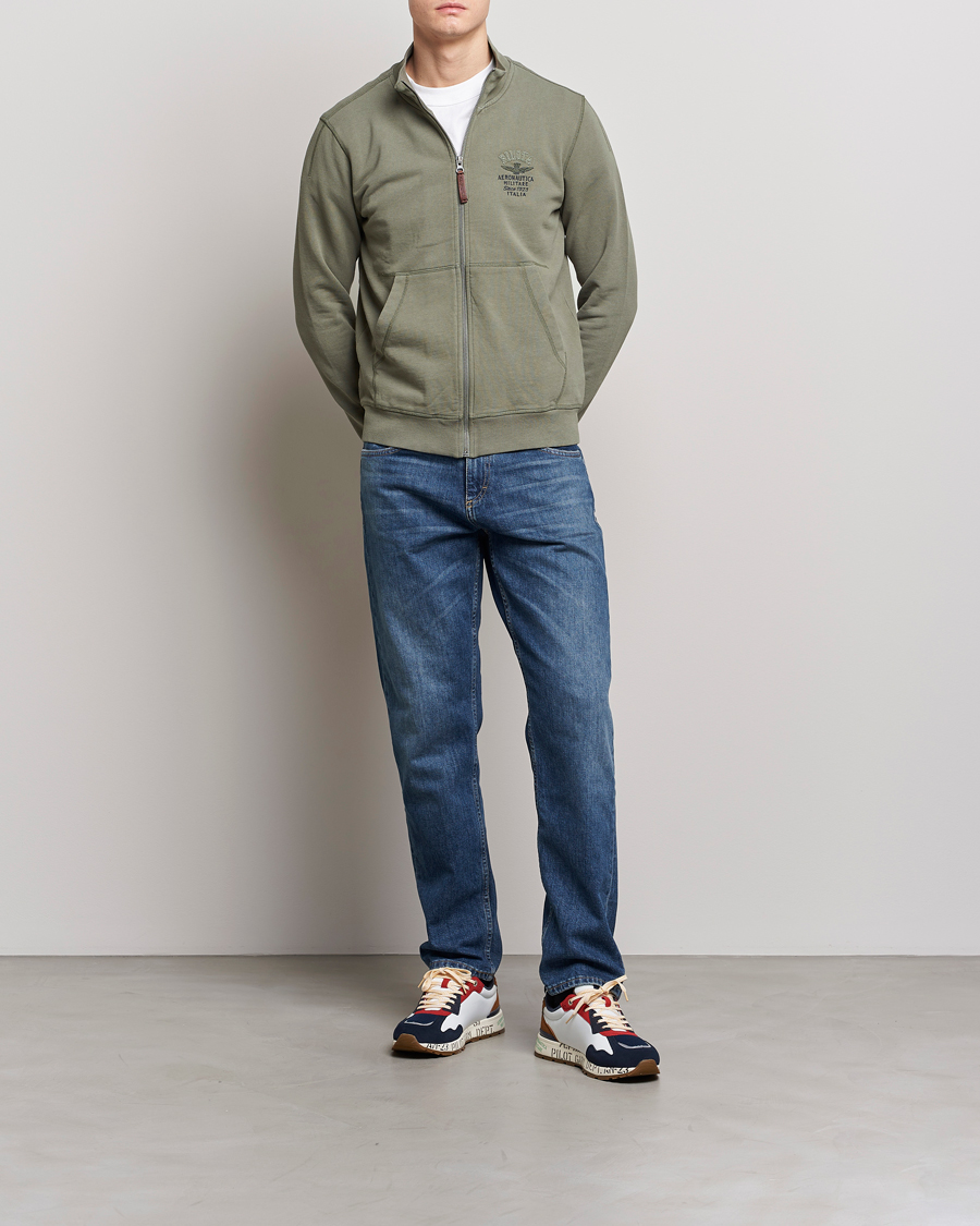 Herren | Pullover | Aeronautica Militare | Full Zip Sweater Green