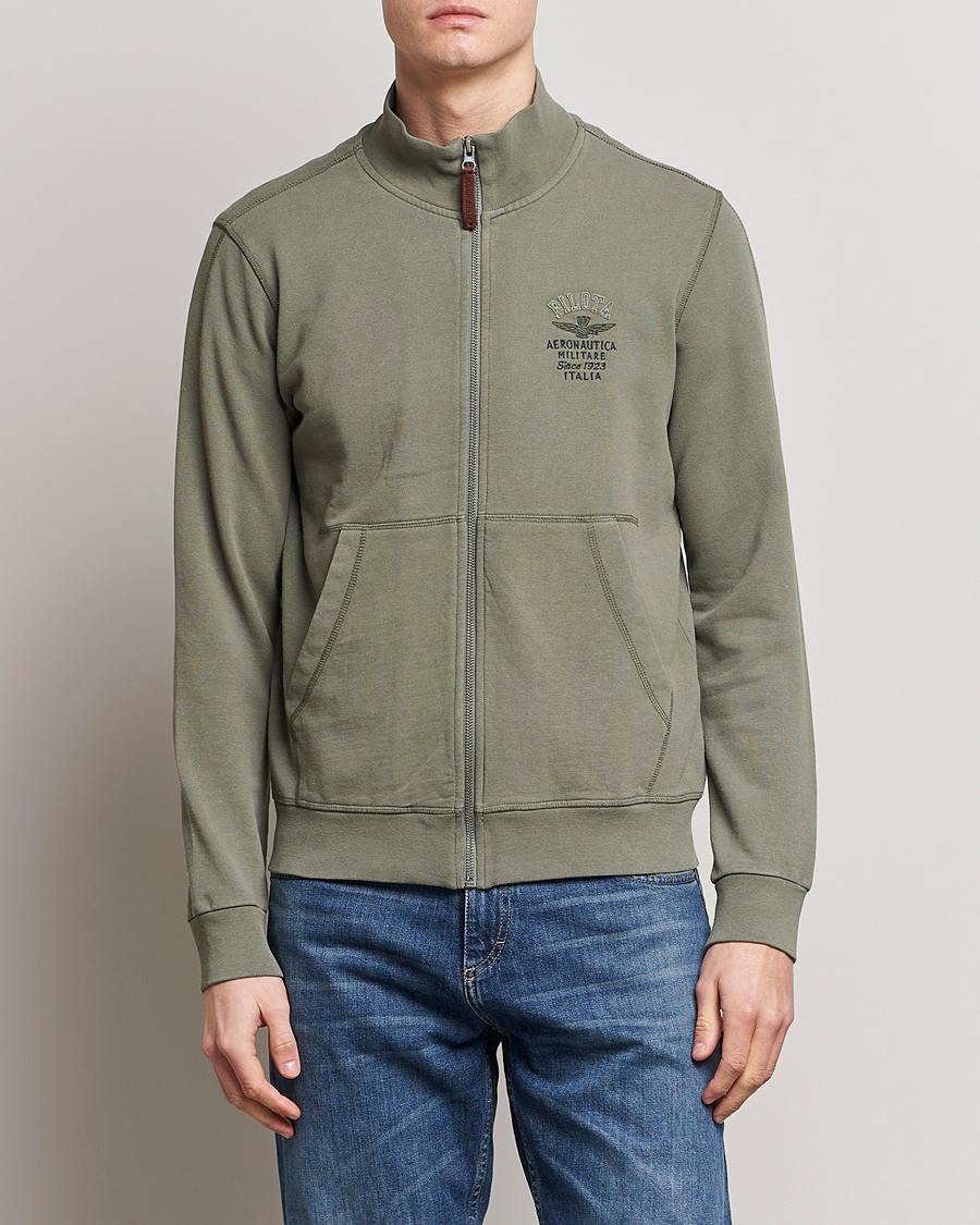 Herren | Pullover | Aeronautica Militare | Full Zip Sweater Green