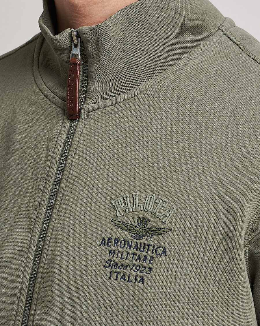 Herren | Pullover | Aeronautica Militare | Full Zip Sweater Green