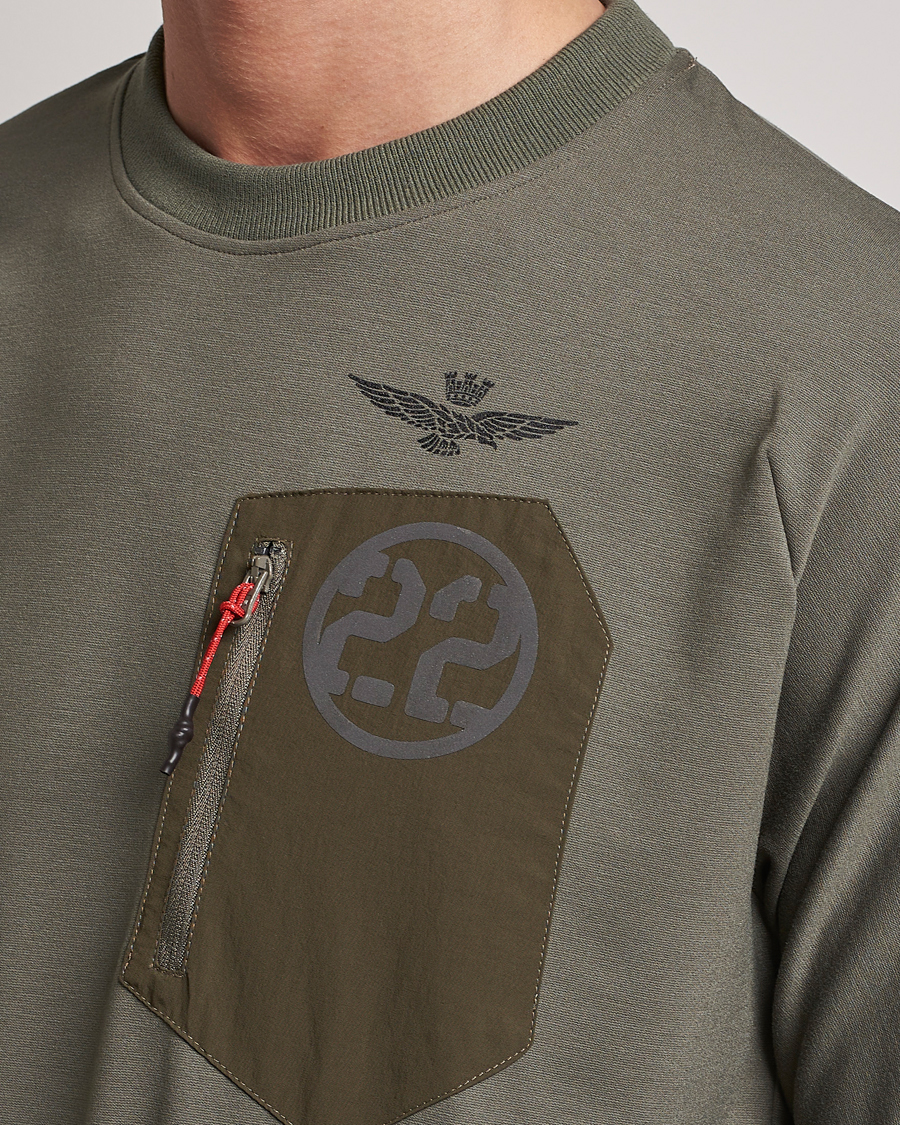 Herren | Pullover | Aeronautica Militare | Felpa Girocollo Zip Sweater Dark Green