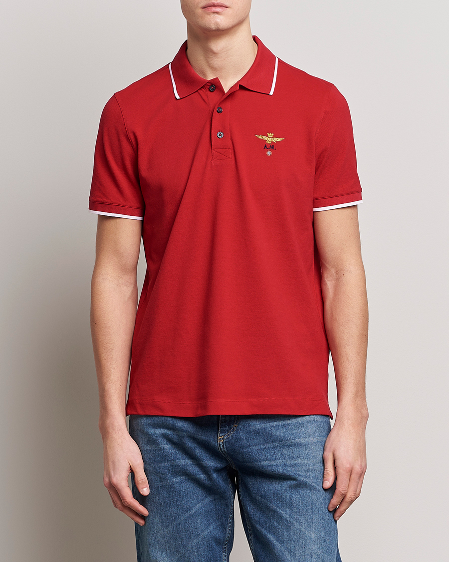 Herren | Poloshirts | Aeronautica Militare | Garment Dyed Cotton Polo Red