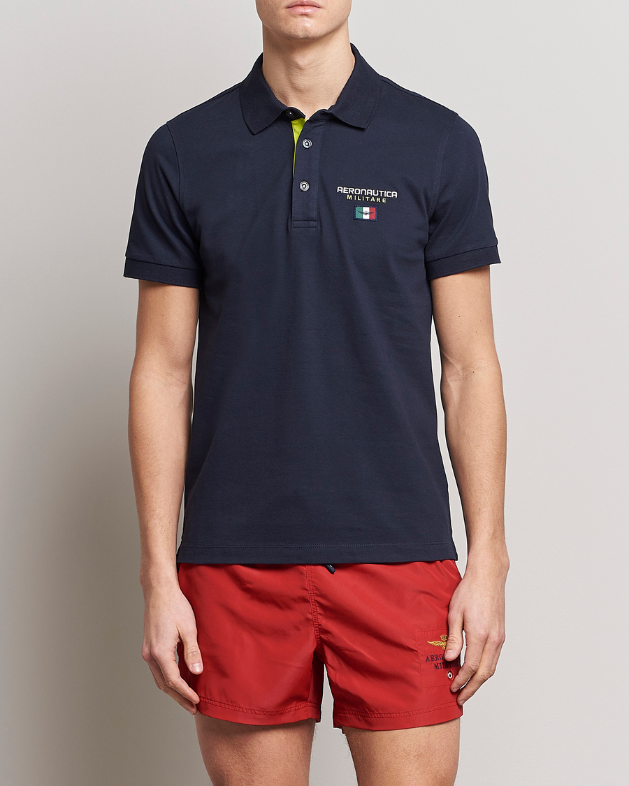 Herren | Poloshirts | Aeronautica Militare | Stretch Cotton Polo Navy Blue