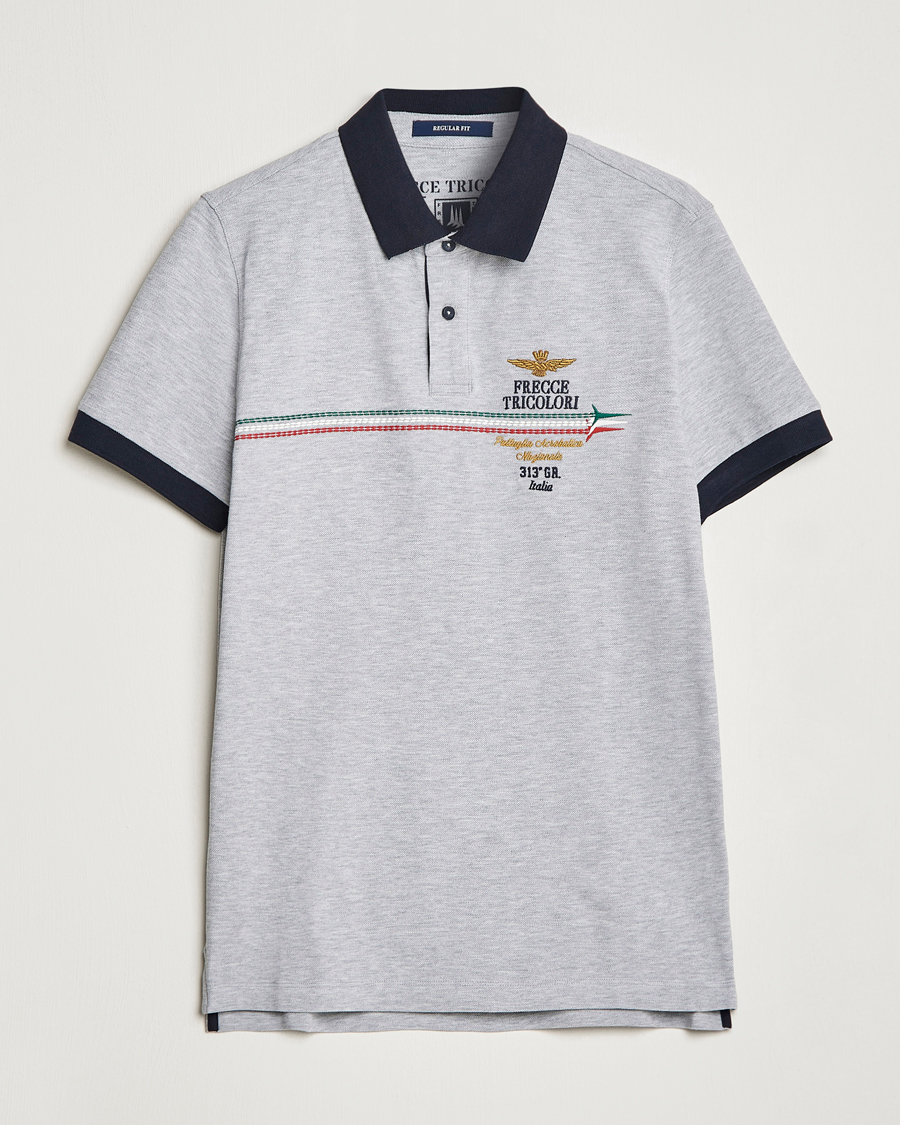 Herren | Poloshirts | Aeronautica Militare | Contrast Collor Polo Melange Grey