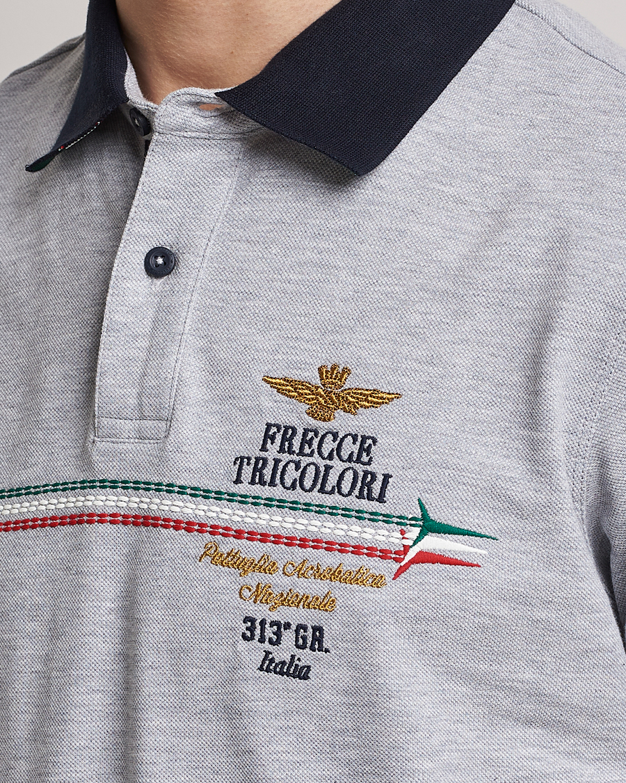 Herren | Poloshirts | Aeronautica Militare | Contrast Collor Polo Melange Grey